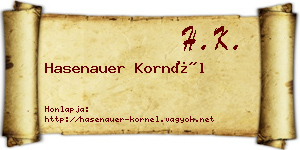Hasenauer Kornél névjegykártya