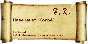 Hasenauer Kornél névjegykártya