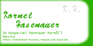 kornel hasenauer business card